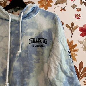Hollister Women’s L Blue Tie dye Pullover Casual Spring Fall Lounge Hoodie Dorm